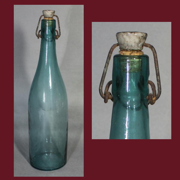 アンティーク ガラス〔 古い 酒瓶 〕高さ34cm 大正～昭和初期 A1029_画像1