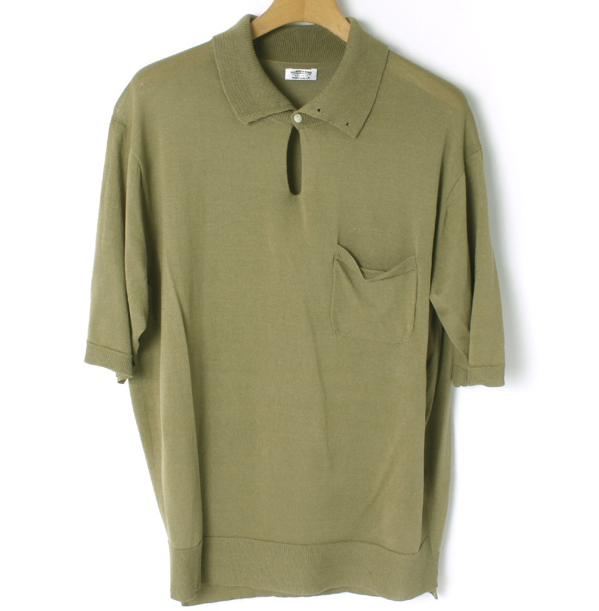 MAATEE&SONS ニットポロシャツ 定価39,600円 size4 カーキ MT2103-0103