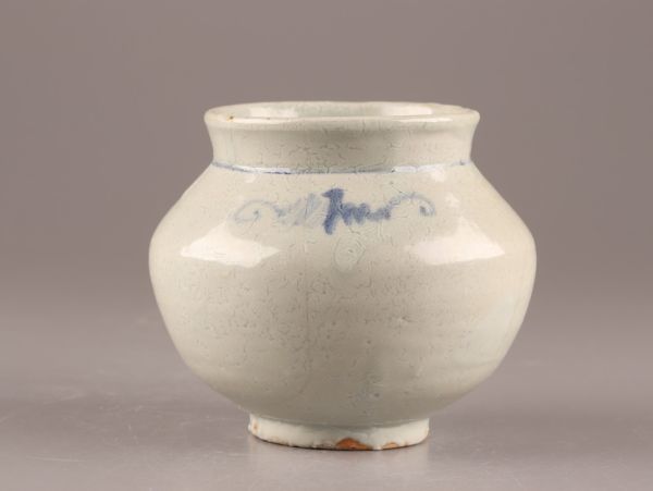 古美術 朝鮮古陶磁器 李朝 染付 壷 時代物 極上品 初だし品 9664