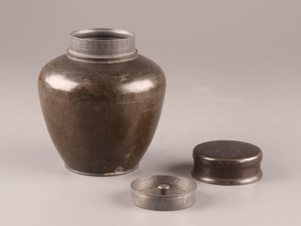 中国古玩 唐物 煎茶道具 古錫造 點銅 款 茶心壷 茶入 時代物 極上品 初