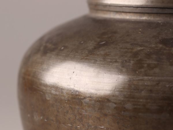 中国古玩 唐物 煎茶道具 古錫造 點銅 款 茶心壷 茶入 時代物 極上品 初