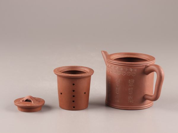 中国古玩 唐物 煎茶道具 朱泥 紫泥 紫砂壷 梨皮 茶壷 急須 在印 時代物