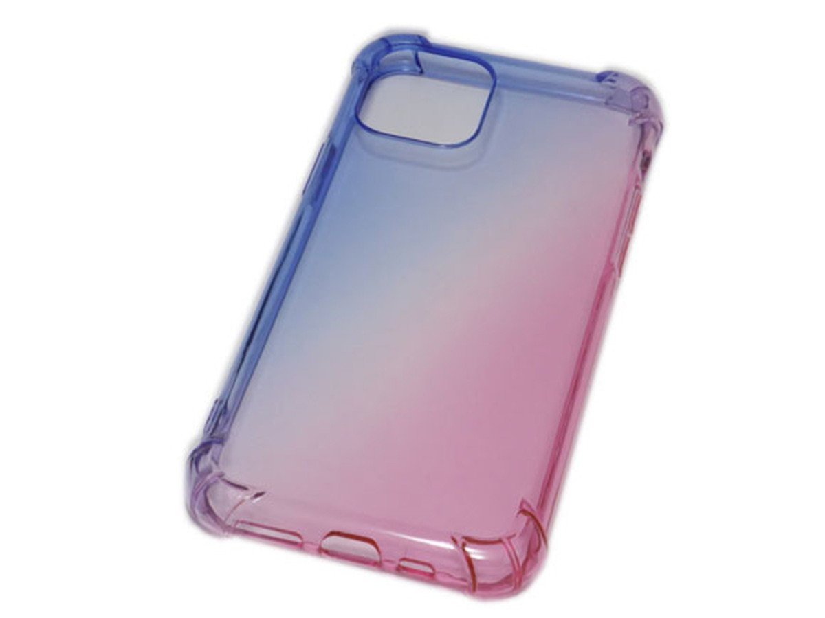 iPhone 11 6.1インチ 光沢 TPU ジャケット ソフト カラフル グラデーション アイフォン アイホン ケース カバー ブルー/ピンク 