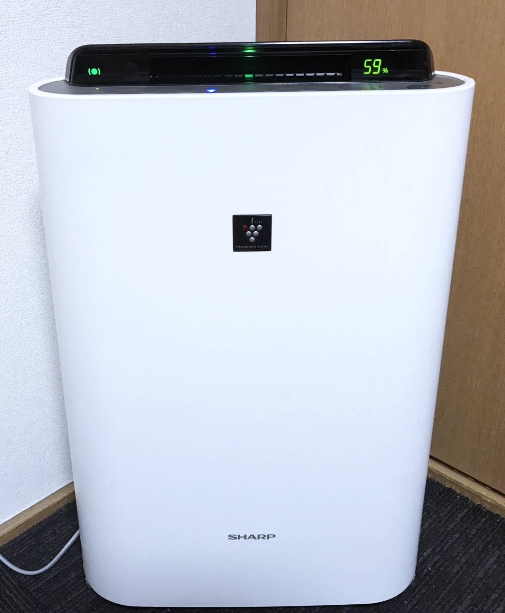 【2015年製☆KC-E50-W☆超美品】PM2.5対応☆SHARP☆空気清浄機☆高濃度プラズマクラスター☆23畳☆加湿機能付き☆完動品!