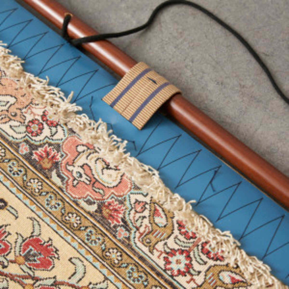 IZ63691F☆高級 ペルシャ 絨毯 タペストリー 手織り シルク ウール