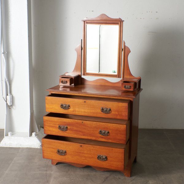 IZ62867F* Britain antique dressing chest cheeks mirror do lower chest dresser dresser dresser Ed wa-ti Anne England 