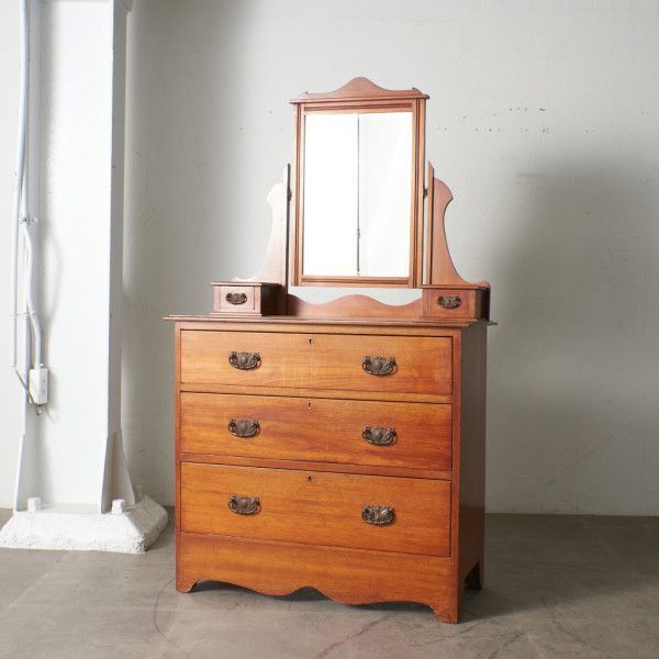 IZ62867F* Britain antique dressing chest cheeks mirror do lower chest dresser dresser dresser Ed wa-ti Anne England 