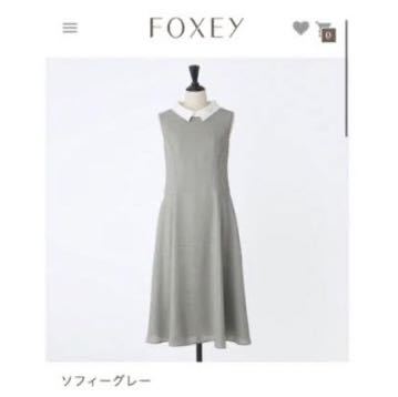 フォクシー ワンピース ロジーリリー ソフィーグレー 白襟 2021 フォクシー ワンピース ロジーリリー ソフィーグレー 白襟 2021