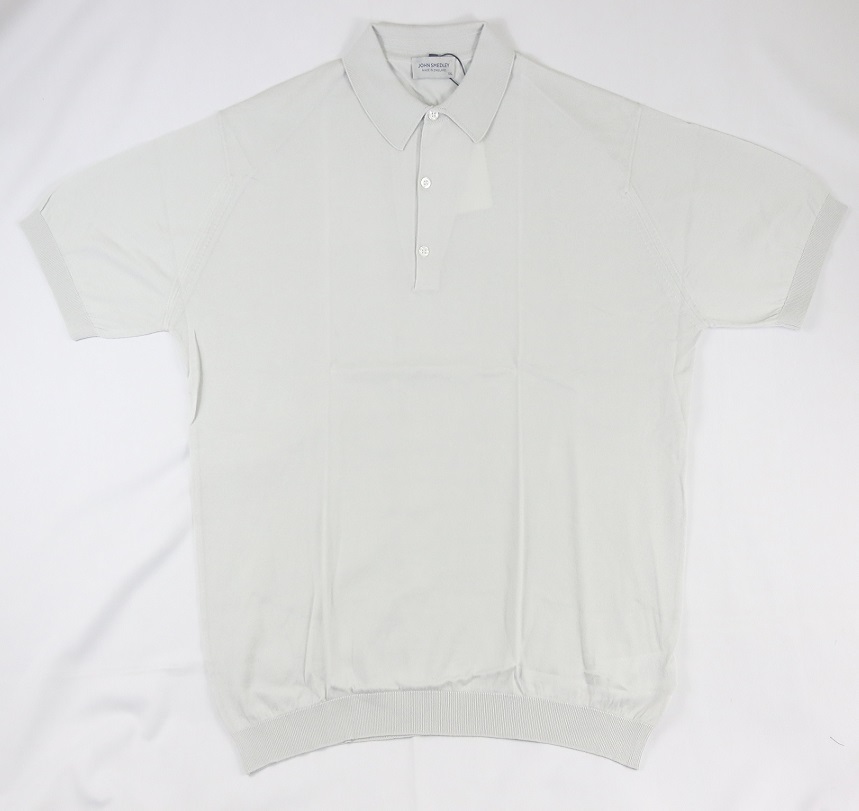 新品 John Smedley ジョンスメドレー 最高級シーアイランドコットン ポロシャツ  XXLサイズ  CLOUDの画像1