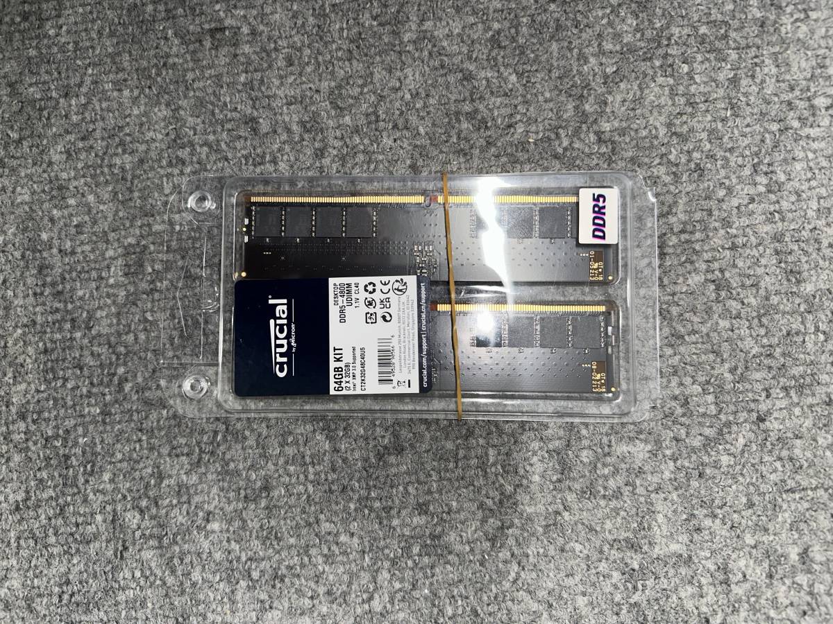 Crucial 64GB Kit (2x32GB) DDR5-38400 UDIMM CT2K32G48C40U5