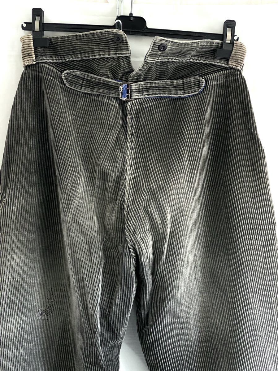 フランス アンティーク 太畝 コーデュロイパンツ 20s 30s 40s ワーク