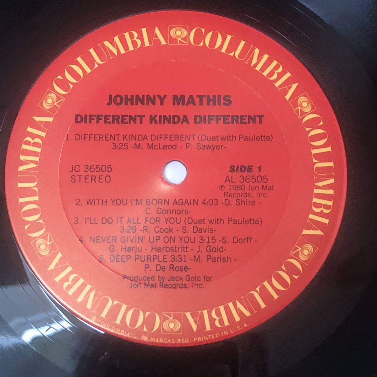 米オリジナル Johnny Mathis / different kinda different ジョニー・マティス_画像3