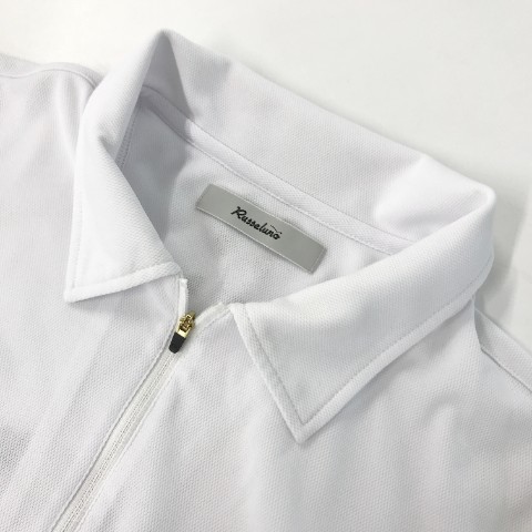 RUSSELUNO ラッセルノ RS-2020305 ハーフジップ半袖ポロシャツ　ルチャ刺繍 ホワイト系 4 [240001986263] ゴルフウェア メンズ_画像3