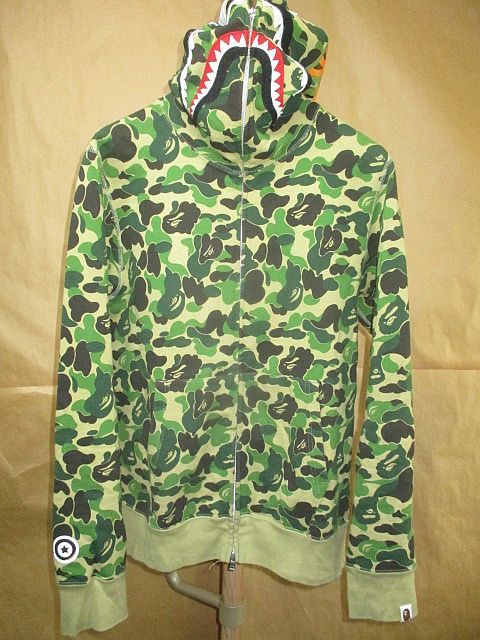 エイプ APE　BAPE ABC CAMO　shark FULL ZIP HOODIE シャーク　ジップアップ　迷彩　ジップアップ　パーカー　M