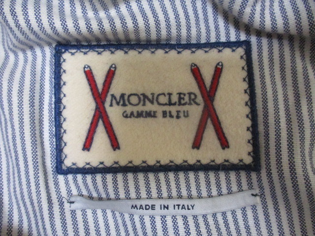 モンクレール　ガムブルー　MONCLER GAMME BLEU 　袖　ロゴ　ワッペン　ファー　ツイード　ダウン　ジャケット　2_画像4