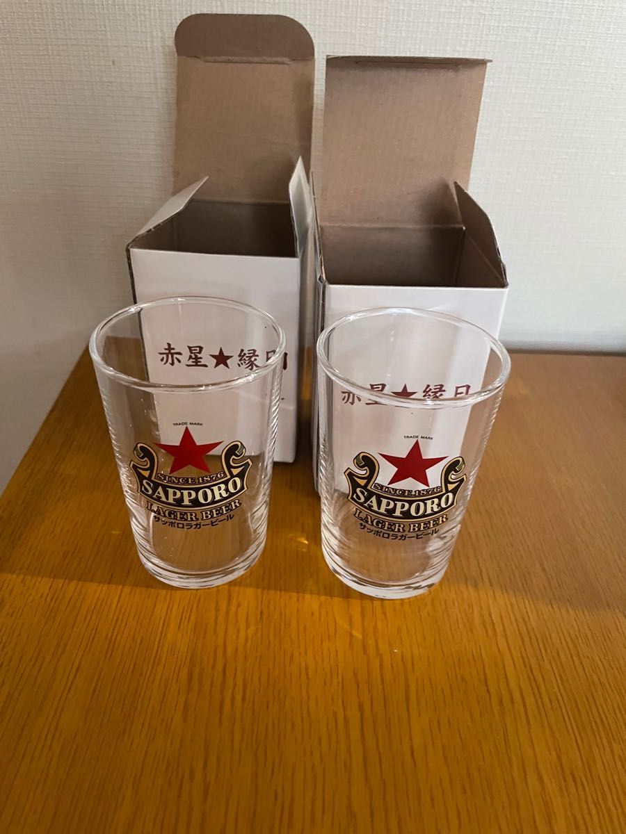 非売品】サッポロラガービール 赤星 縁日 グラス2つセット 非売品】サッポロラガービール 赤星 縁日 グラス2つセット