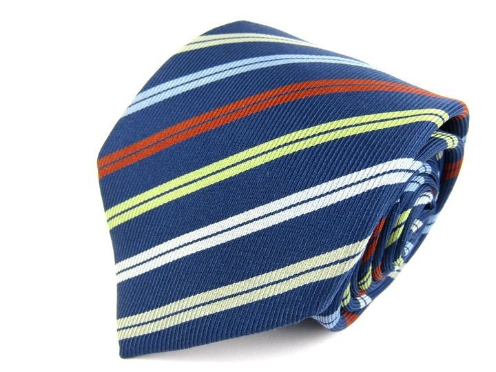  Gianni Versace stripe pattern high class silk Japan brand necktie men's navy superior article GIANNI VERSACE