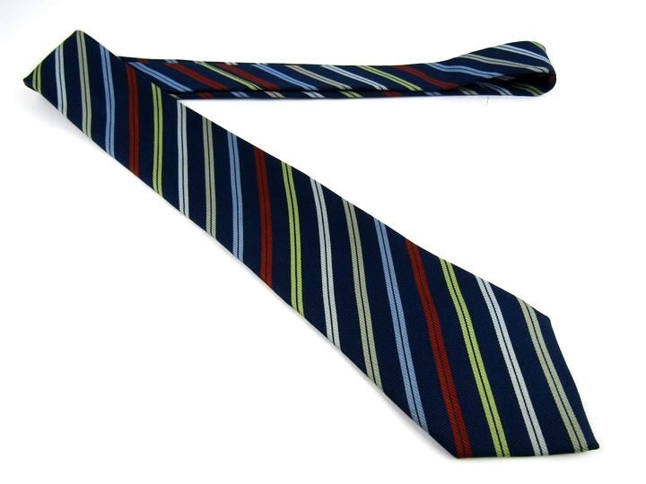  Gianni Versace stripe pattern high class silk Japan brand necktie men's navy superior article GIANNI VERSACE