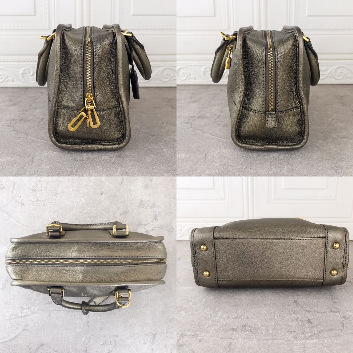 美品 正規品 ロエベ アマソナ23 ブロンズ ハンドバッグ LOEWE