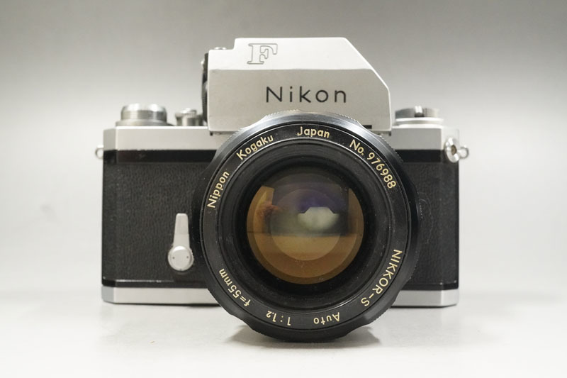 【814】Nikon/ニコン F ボディ+レンズ NIKKOR-S Auto 1:1.2 f=55mm フィルム一眼レフカメラ本体 Nippon Kogaku/日本光学 MF_画像2