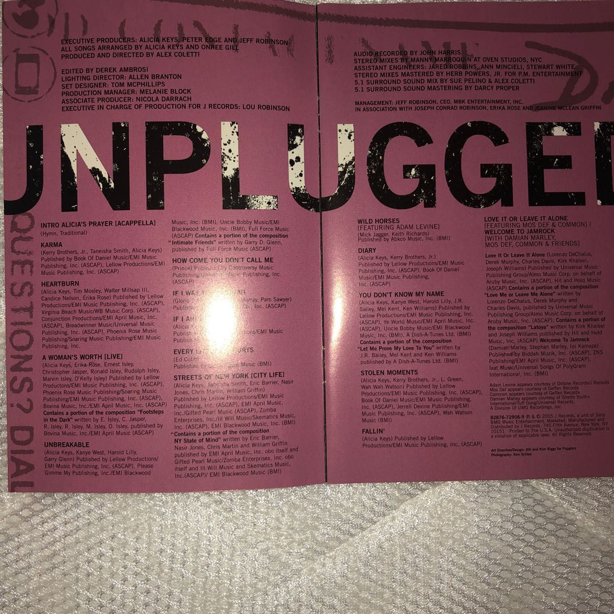 アリシアキーズ ALICIA KEYS MTV UNPLUGGED       DVD 曲目は写真をご覧ください。