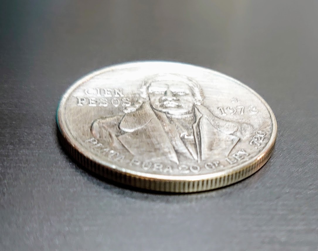 【超レア★本物】銀製メキシコのジャンボコイン 本物 銀貨 100ペソ シルバー720, 28グラム,直径39mm 古銭_画像3