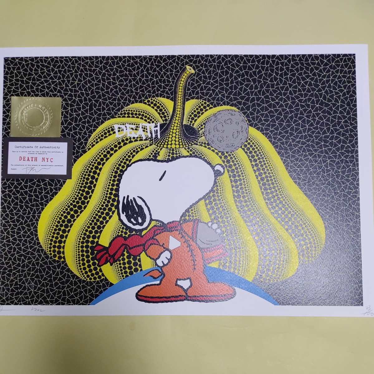DEATH NYC/限定アートポスター/スヌーピー /SNOOPY/かぼちゃ DEATH NYC 世界限定100枚 アートポスター SNOOPY スヌーピー