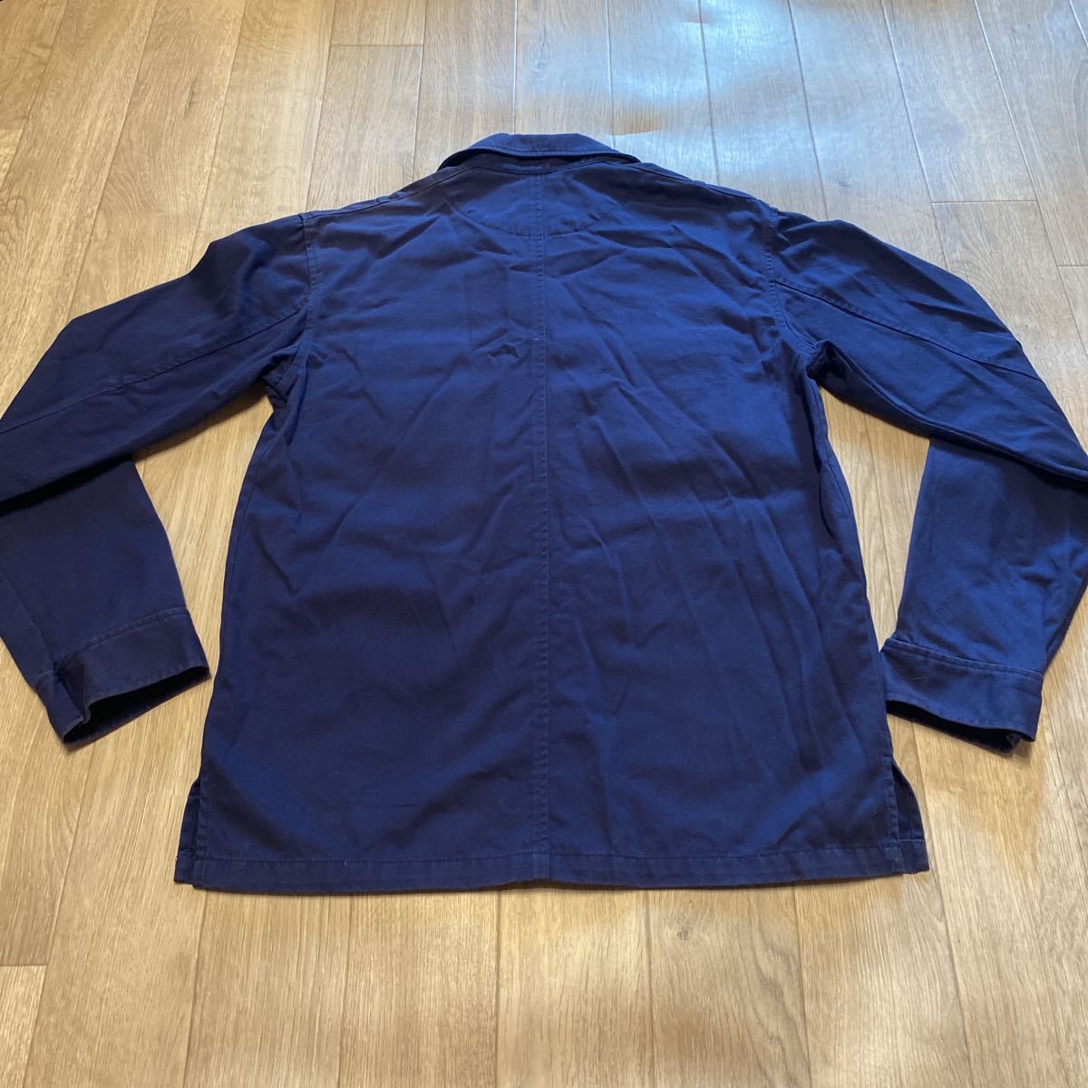  free shipping old clothes [MICHEL KLEIN long sleeve shirt size 48 L size ] navy blue color MK Homme 