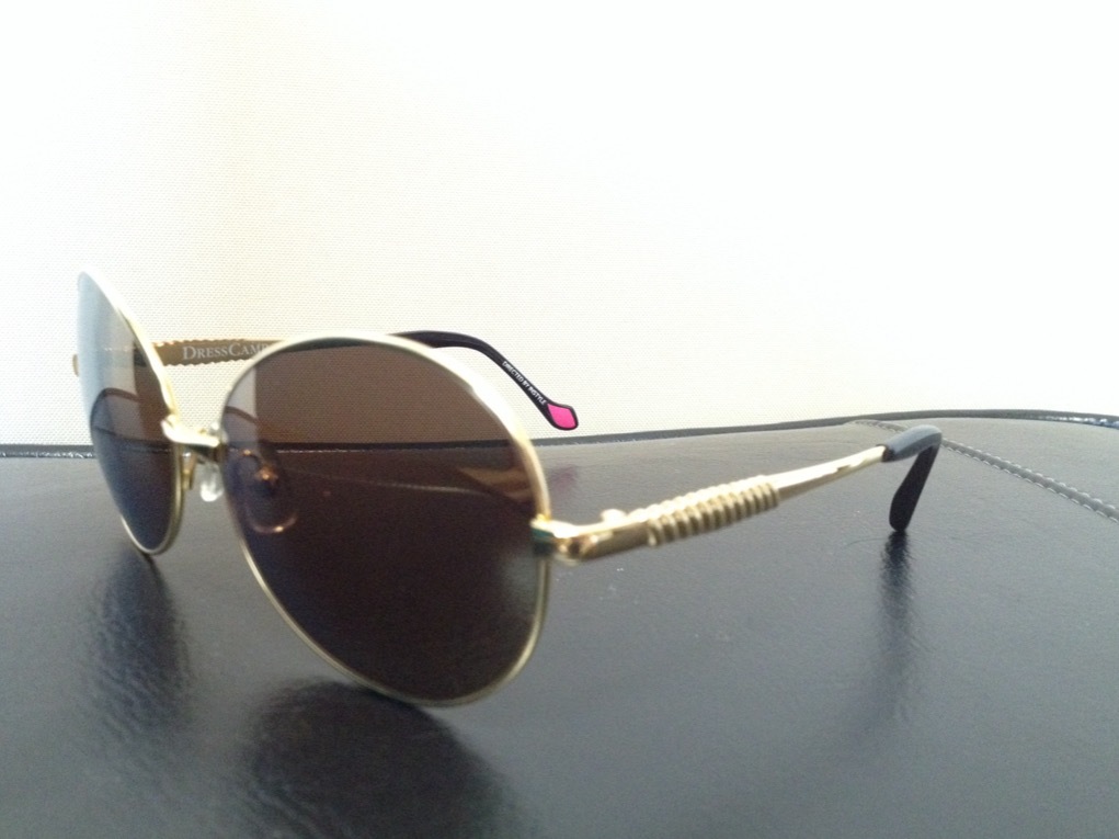  new goods, unused,DRESSCAMP mirror sunglasses Teardrop Dress Camp mirror lens Gold 