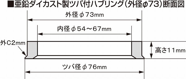 協永産業/KYO-EI ツバ付ハブリング 外径φ73 軽合金製 P7364_画像2
