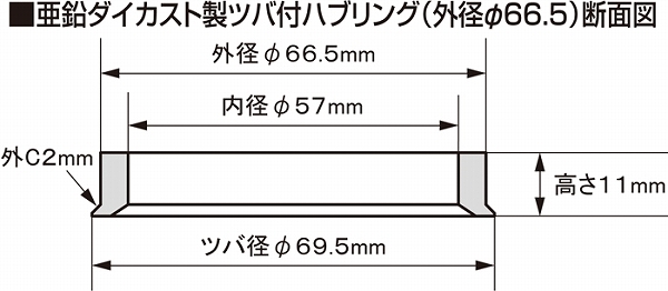 協永産業/KYO-EI ツバ付ハブリング 外径φ66.5 軽合金製 P66557_画像2