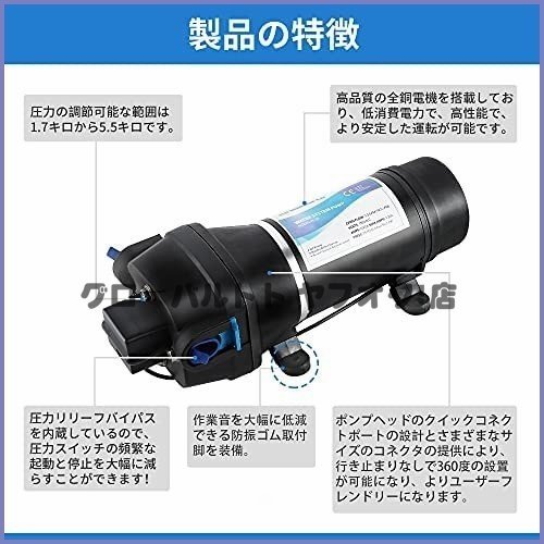 独特 ダイヤフラム水ポンプ 給水 排水ポンプ 水ポンプ 圧力スイッチ 12.5L/min (110V) 自吸式ポンプ ミニチュア S430_画像3