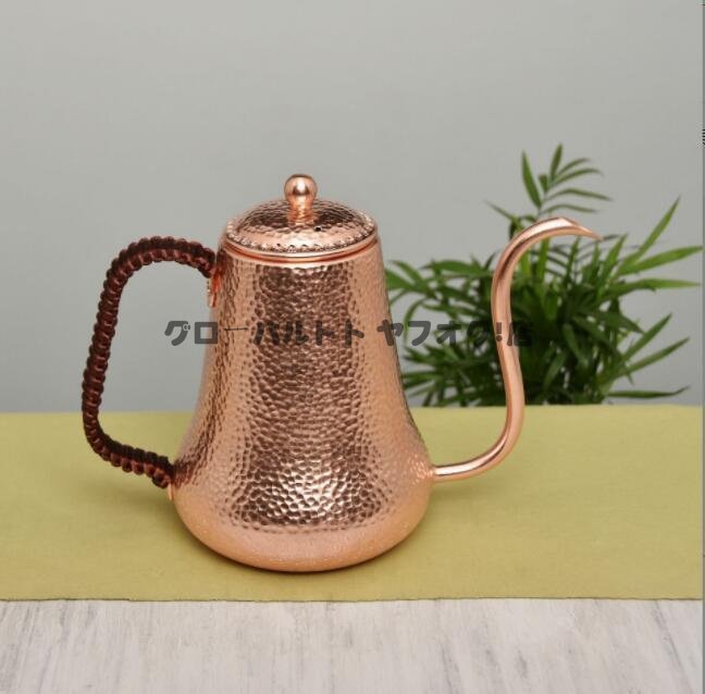 強くお勧め 純銅 大容量コーヒーポット制コーヒー器具銅イメージ紫銅ハンマー紋コーヒーポット細口ポットコーヒーポット900ML S43