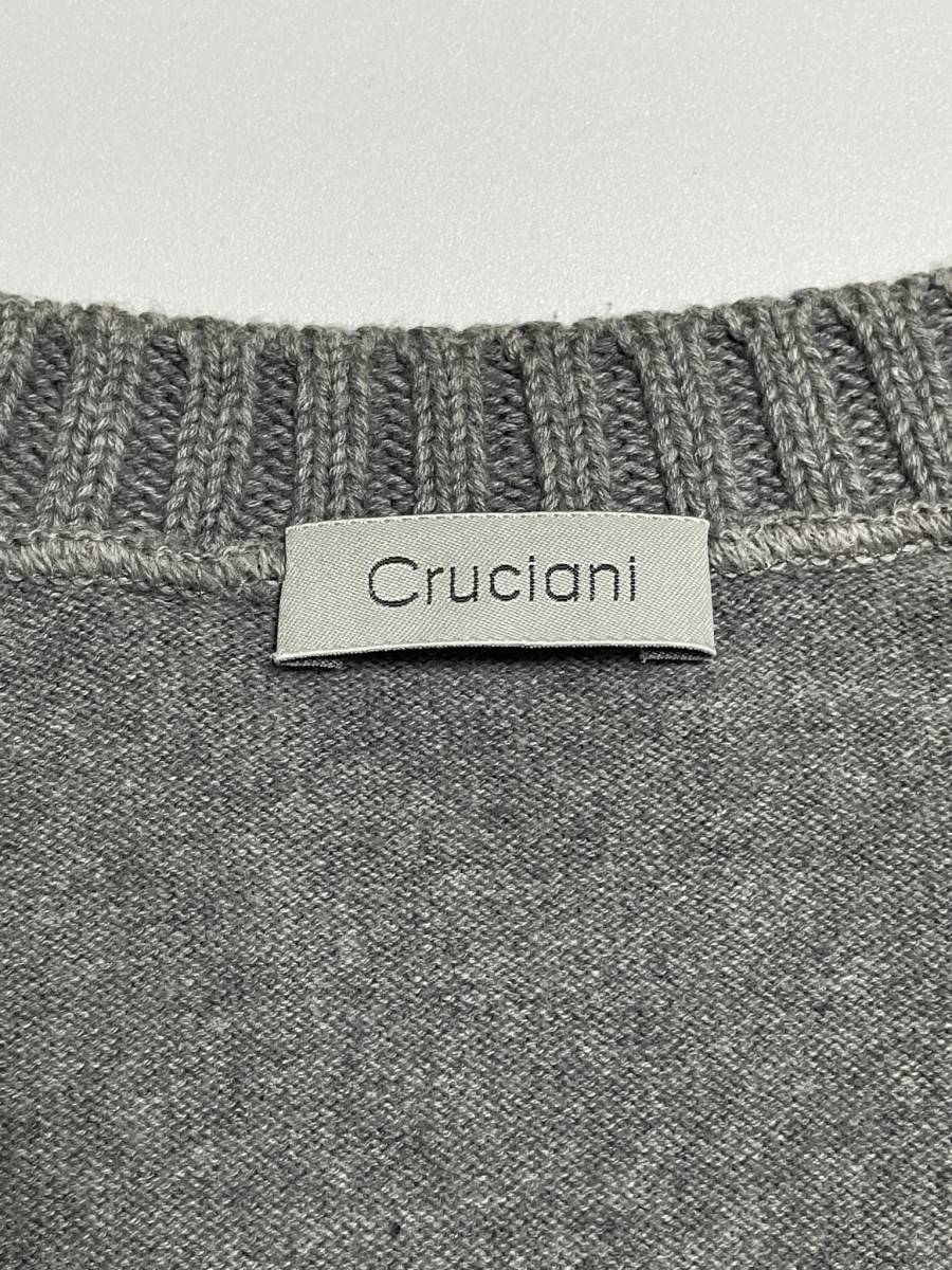 Crucianikru Cheer -ni27G×9G switch .V neck cotton knitted gray 446 -stroke lasbrugo handling . on/off without regard . practical use can 