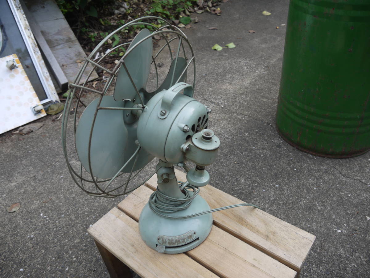 [3Ju18 circle P] Toshiba electric fan FAN-DIA Showa Retro antique yawing operation verification ending Shibaura rare brass antique Vintage 