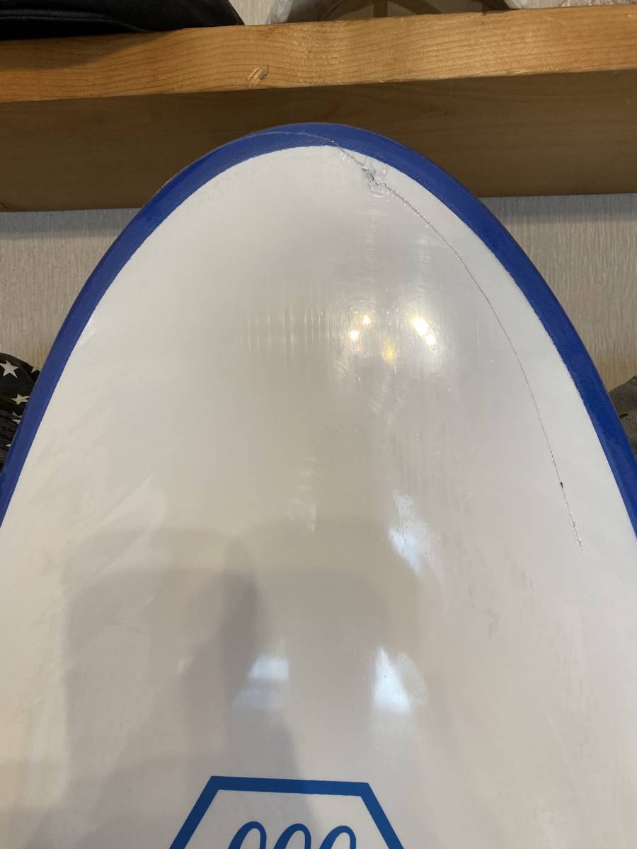 動画あり★通常販売☆新品☆CLUB FACE 6'4★定番モデル★ハンドシェープ★WHT/BLUEライン★ソフトファンボード 特価■西濃運輸★支店止め_画像4