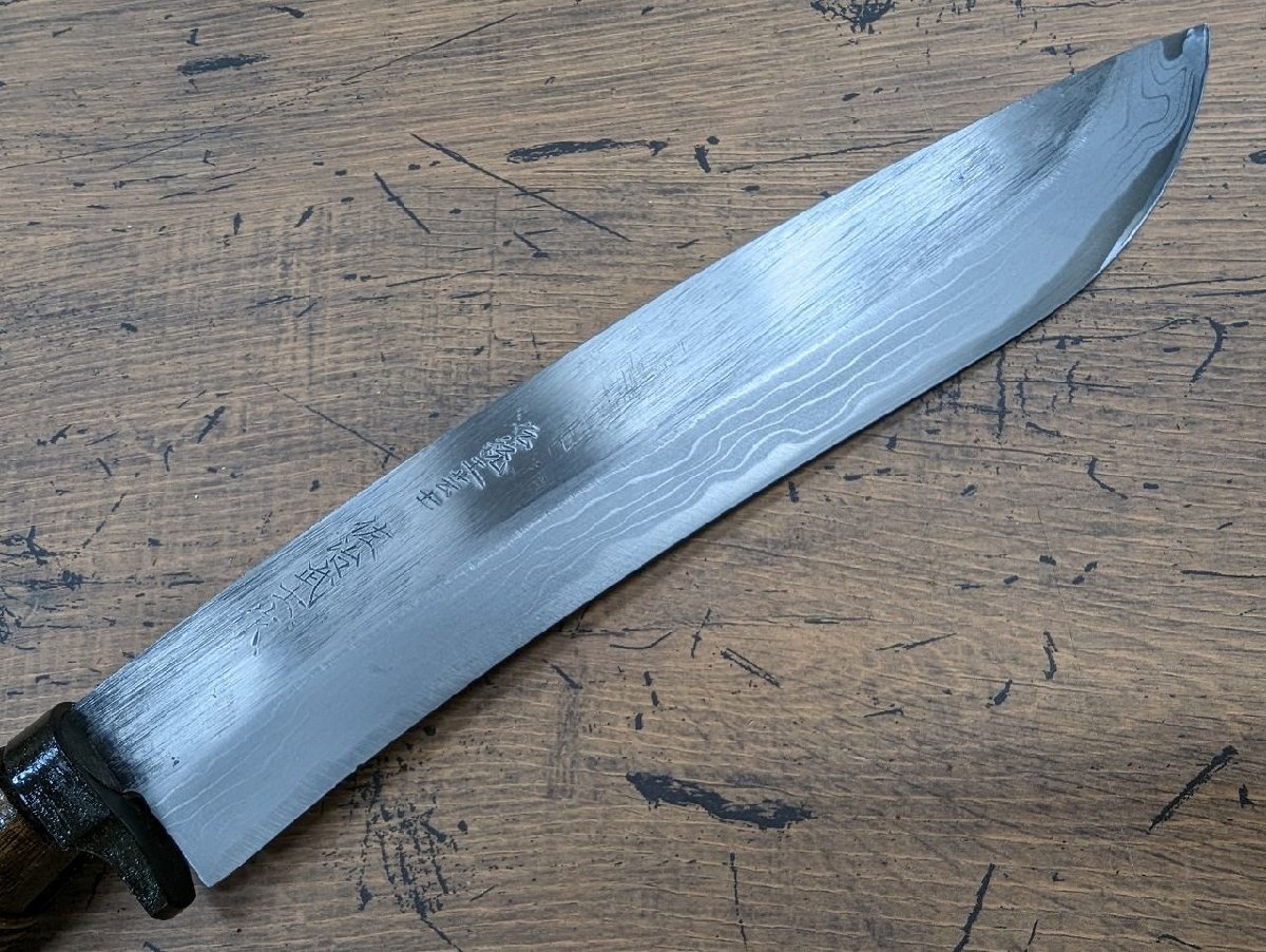 ○S203/佐治武士 作 カムイ 多層鋼 ダマスカス 剣鉈 240/1円