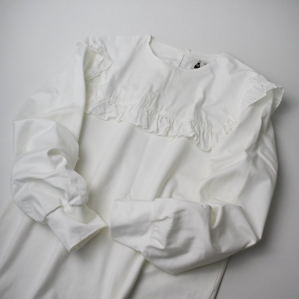  beautiful goods leur logette rule ro jet Lulu ro Jetta frill big color pull over blouse 1/ white tops [2400013366786]