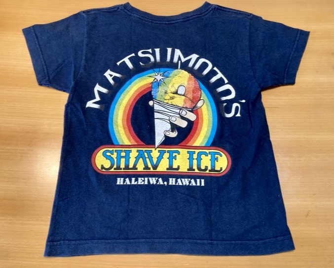 HAWAII ハワイ マツモトシェイブアイス Tシャツ キッズ S ネイビー_画像1