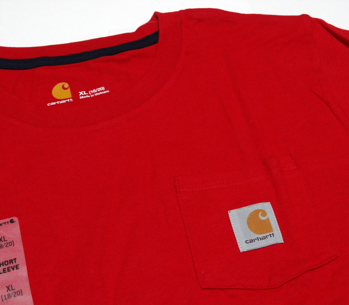 【新品】CARHARTT カーハート グラフィックポケットTシャツ レッド 5.3オンス メンズMサイズ相当(ボーイズXLサイズ)の画像2