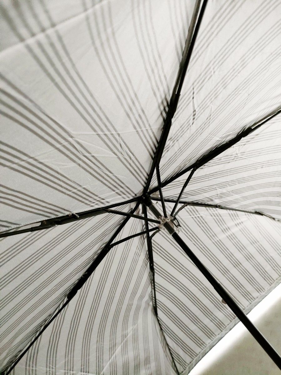新品未使用 星野商店 晴雨兼用 折り畳み傘 タグ付き 50cm  UVカット98%以上 ホワイト/ネイビー おしゃれ 