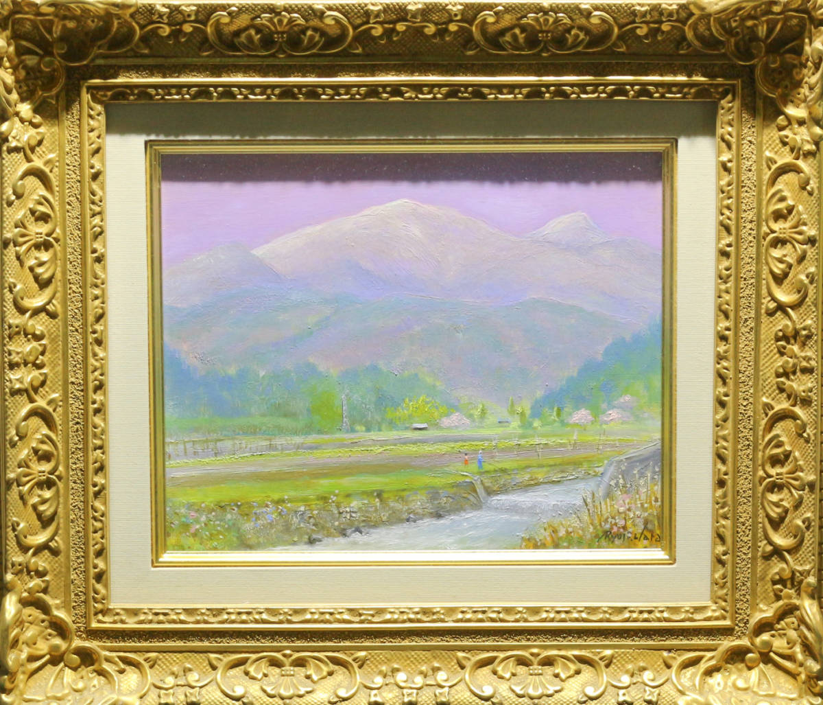 [.. height .. spring ]/. good next / oil painting ./ 3 number / autograph / oil painting / landscape painting / autograph autograph equipped / frame 