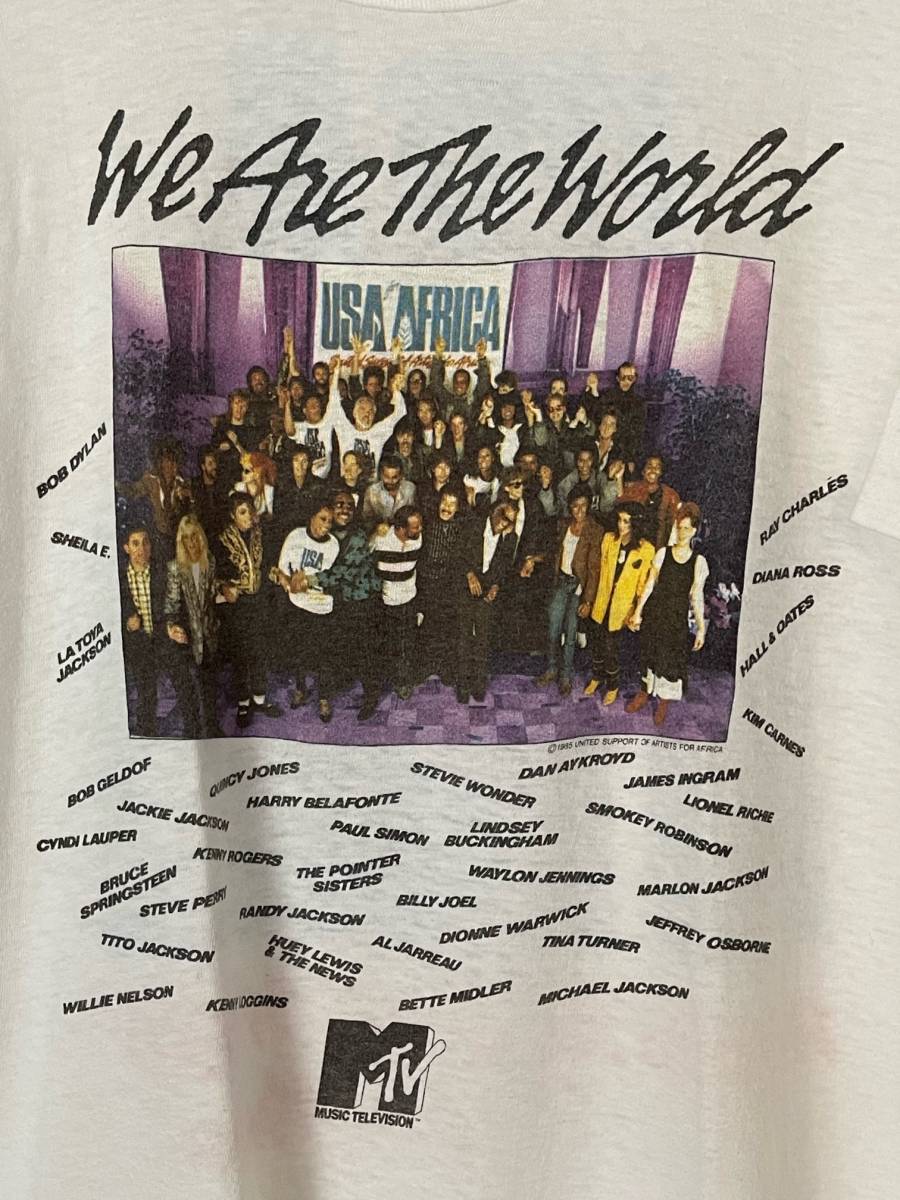 80s VINTAGE WE ARE THE WORLD T-shirt USA FOR AFRICA MOTOWN Michael Jackson Michael Jackson Madonna WU-TANG 2PAC MTV. rice field ..