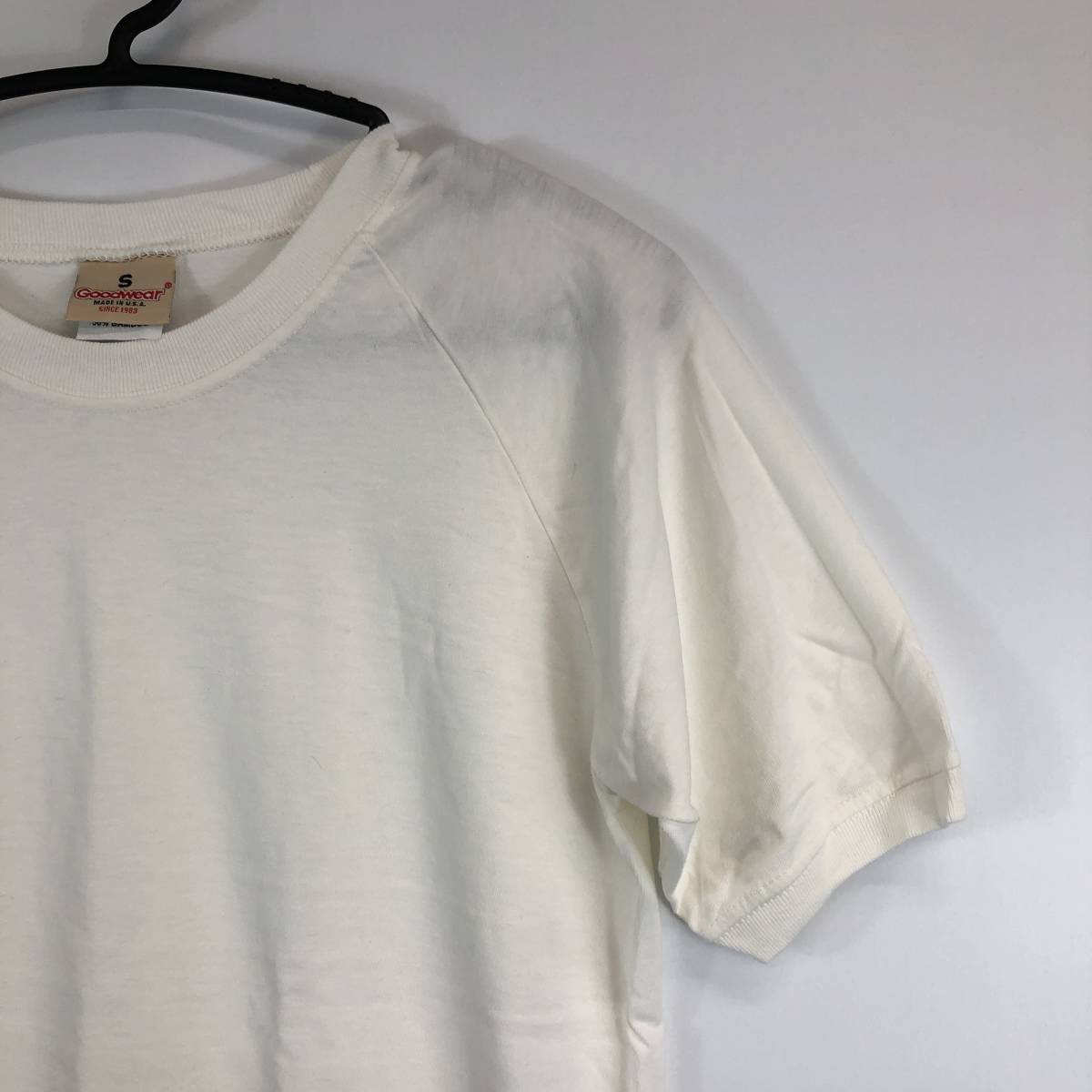USA製 グッドウェア Goodwear 半袖Tシャツ ホワイト コットン 50% バンブー 50% Sサイズ②の画像4