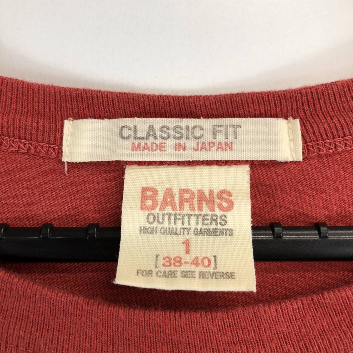 BARNS バーンズ 日本製 半袖Tシャツ ワインレッド 1サイズ 38-40
