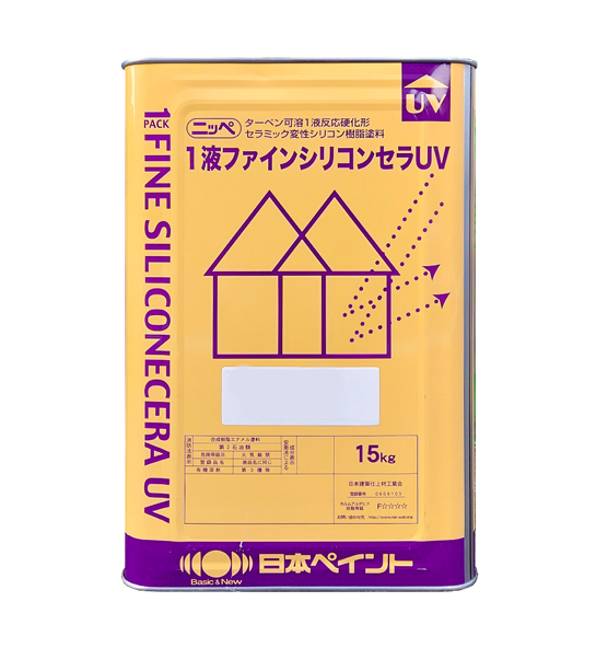 通販値下 日本ペイント 1液ファインシリコンセラUV ツヤ有 白 15K 塗料