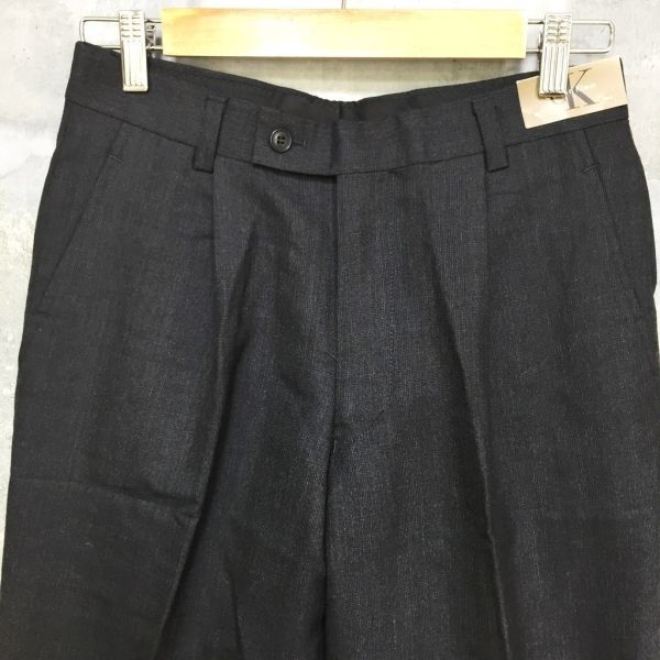 ◆新品◆お洒落な逸品◆Calvin klein/カルバンクライン スラックス パンツ ウール100％ ブラック メンズ ダークグレー 29 K34 ｃ2666_画像3