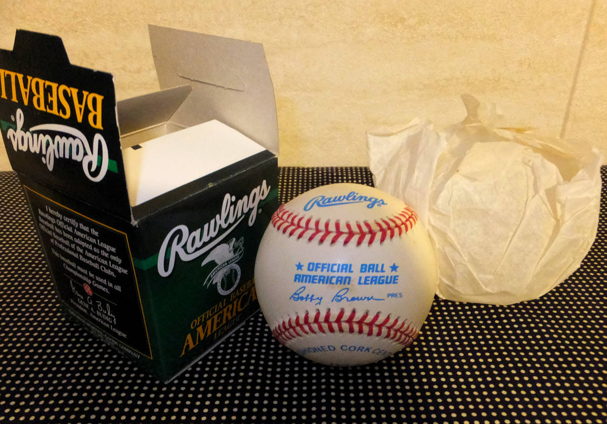 ★3個セット 絶版 旧公式ボール MLB アメリカンリーグ試合用 メジャーリーグ 野球 アスレチックス カージナルス ローリングス baseball USA_画像2