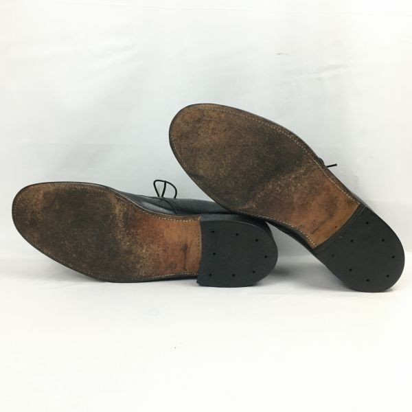 80年代以前?　フエルトタン/アメリカ靴ビンテージ品　portege 　Uチップ　ビジネスシューズ　黒　サイズ8E　25.5-26.0程度　 管NO.WZE-152