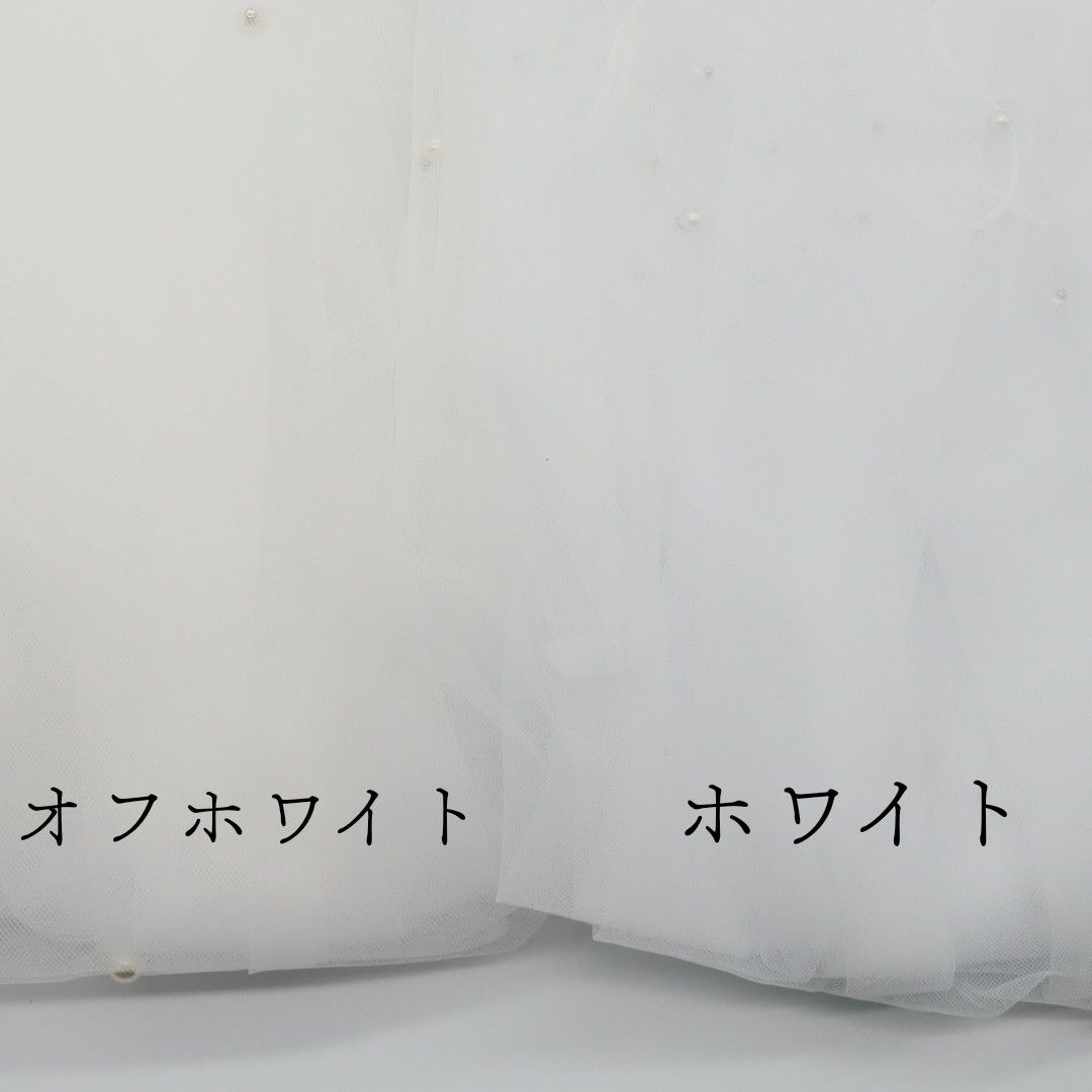 ウエディングベール　ミディアムベール　コーム付き　パール付き　 2層　